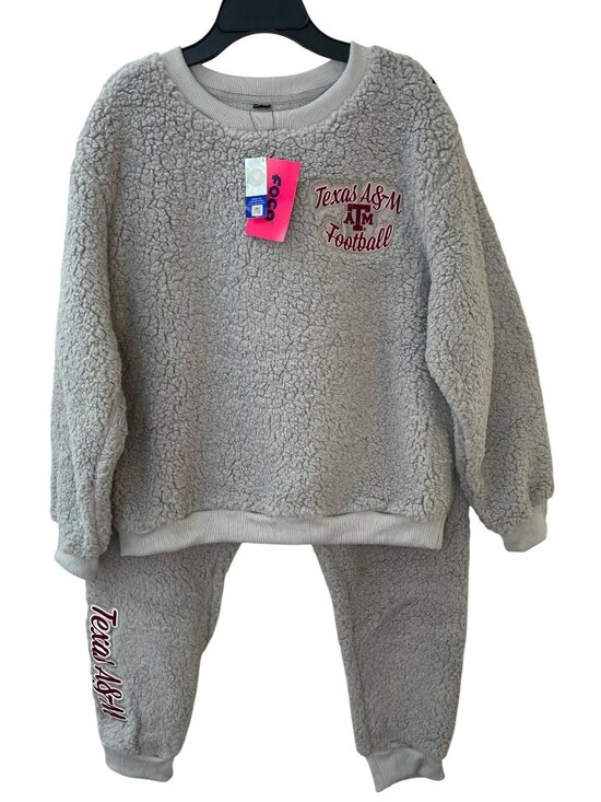 Foco Other - Foco Texas A&M Football Sherpa Lounge Set Grey Sweatshirt Pants Wmn's Sz L NWT